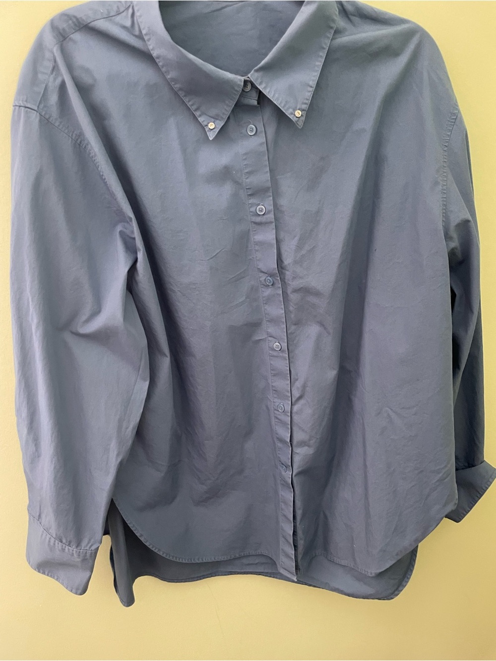 Womens Babaton Classic Button-Down Shirt in Dusty Blue Size XL